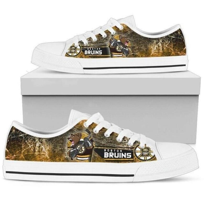 Boston Bruins NHL Hockey 2 Low Top Sneakers Low Top Shoes