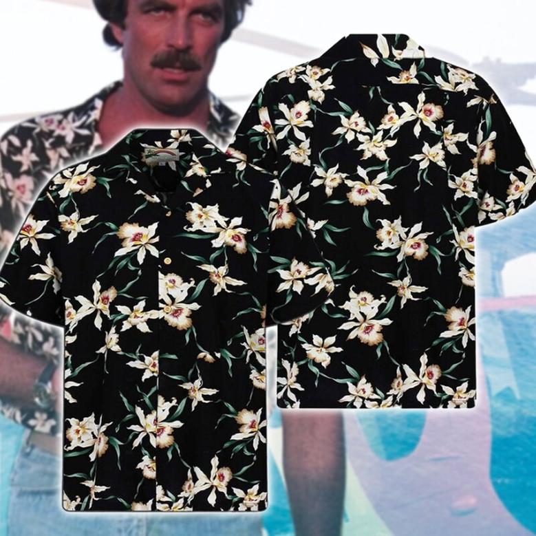 Magnum P.I Hawaiian Shirt, Tom Selleck Botton Up Shirt, Magnum P.I Movie Summer Hawaiian Shirt, Thomas Magnum Summer Hawaiian Tee