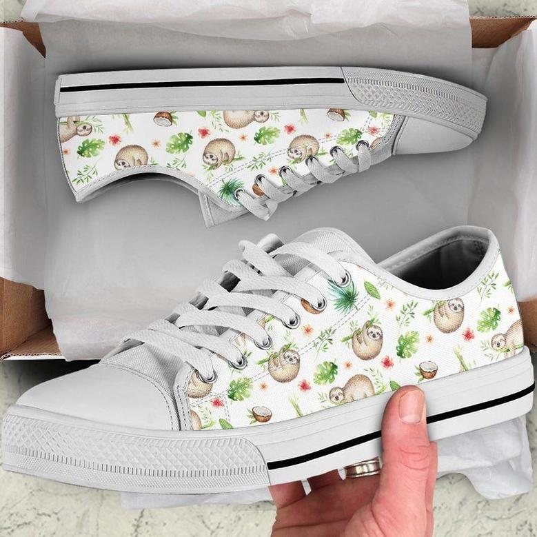 Baby Animals Sloth Pattern Low Top Shoes, Unisex Sneakers, Men And Women Low Top Sneakers