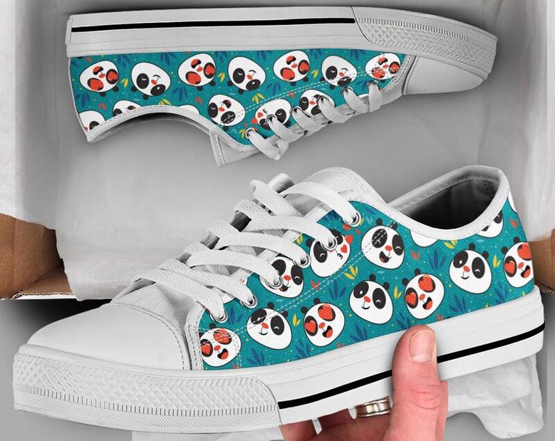 Cute Panda Shoes , Womens Sneakers , Panda Shoes , Casual Shoes , Panda Lover Gifts , Low Top Converse Style Shoes for Womens Mens Adults