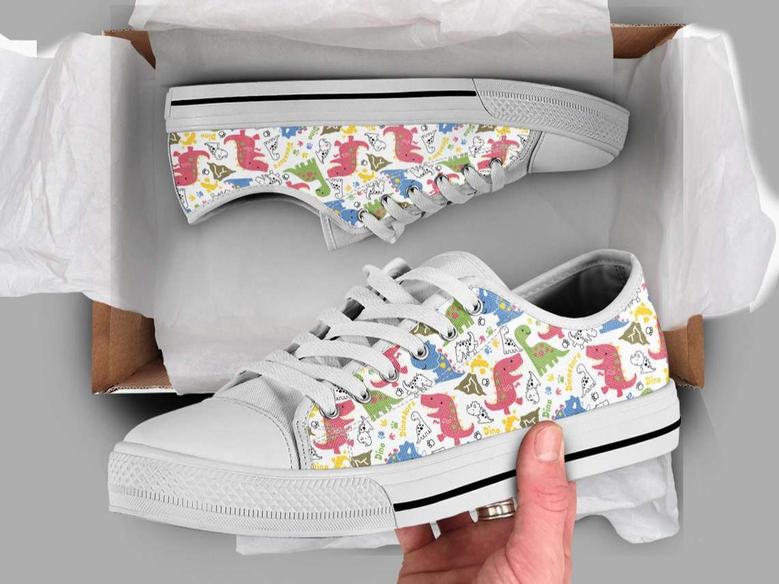 Dinosaur Cute Gifts Low Top Converse Style Shoes