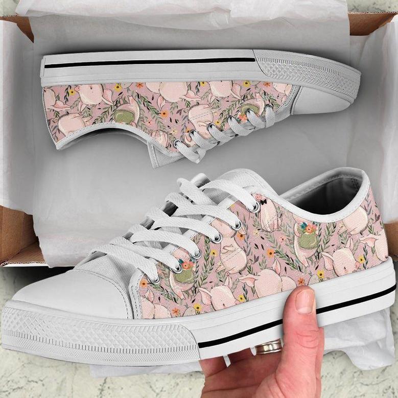 Cute Pigs And Birds Pattern Low Top Shoes, Unisex Sneakers, Men And Women Low Top Sneakers