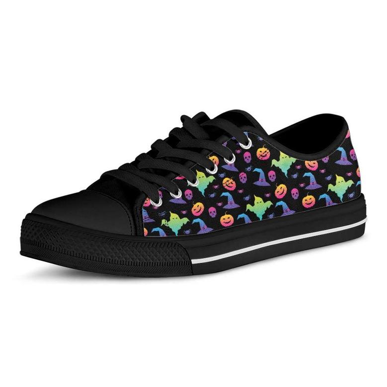Colorful Halloween Party Pattern Casual Skull Converse Canvas Low Top Shoes