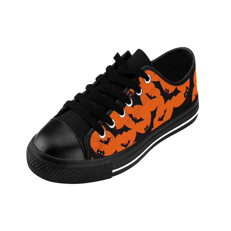 Halloween Gothic Bats Casual Canvas Low Top Shoes For Halloween