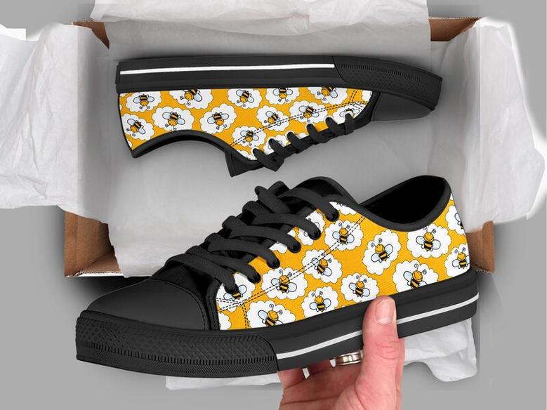 Casual Bee Shoes , Bee Sneakers , Cute Shoes , Casual Shoes , Bee Gifts , Low Top Converse Style Shoes for Womens Mens Adults