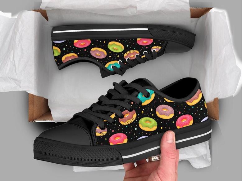 Donut Lover Shoes , Donut Sneakers , Cute Shoes , Casual Shoes , Donut Lover Gifts , Low Top Converse Style Shoes for Womens Mens Adults