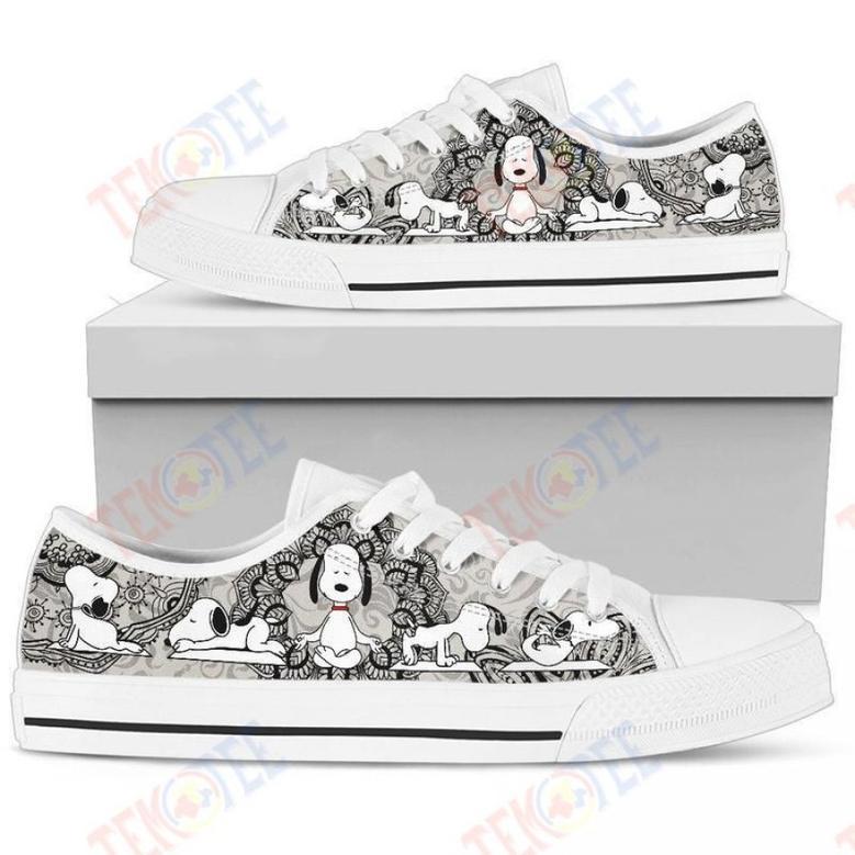 Mens Womens Snoopy Yoga Unisex Low Top Sneakers Trending Brand Low Top Shoes Custom Print Footwear Converse Sneakers