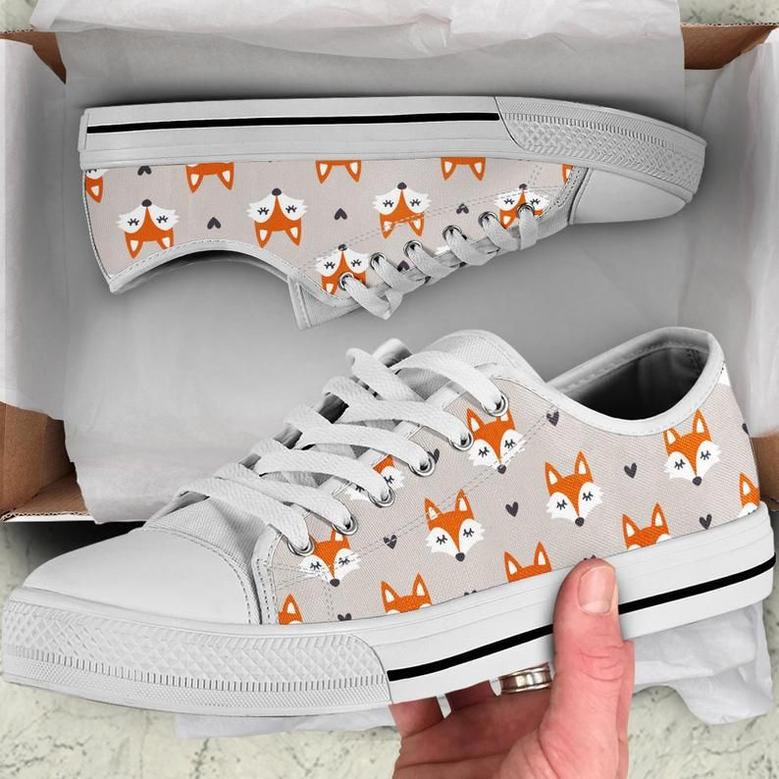 Fox Faces Love Low Top Shoes, Unisex Sneakers, Men And Women Low Top Sneakers