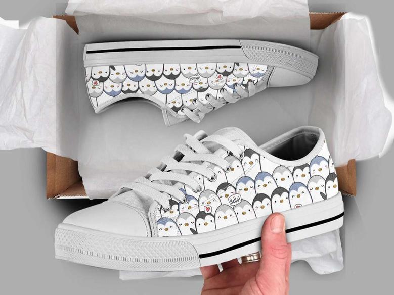 Team Penguin Cute Gifts Low Top Converse Style Shoes