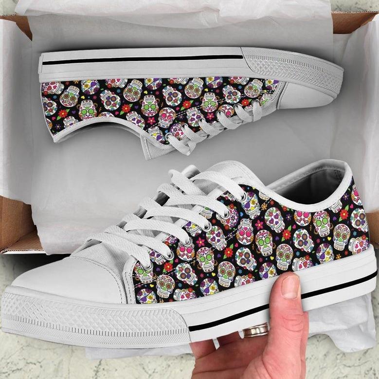 Dead Sugar Skull Colorful Low Top Shoes, Unisex Sneakers, Men And Women Low Top Sneakers