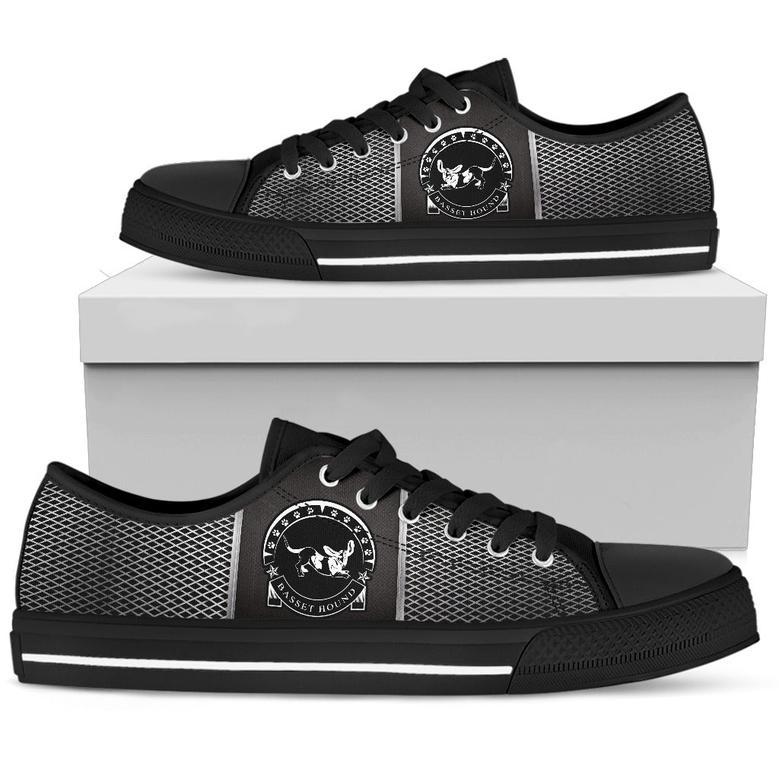 Basset Hound Low Top Shoes (Black)