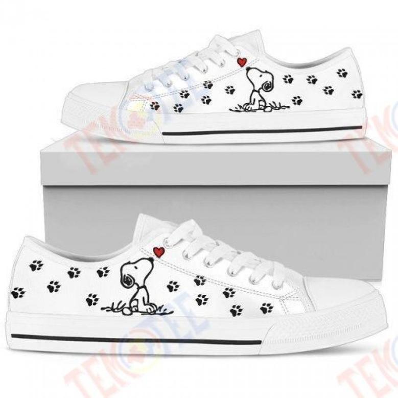 Mens Womens Snoopy Paws Low Top Shoes Custom Print Footwear Converse Sneakers