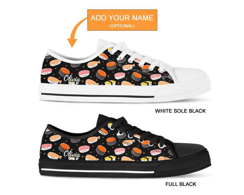 Cute Sushi Shoes , Sushi Sneakers , Sushi Shoes , Casual Shoes , Sushi Gifts , Low Top Converse Style Shoes for Womens Mens Adults