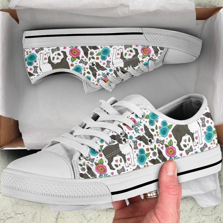 Boston Terrier Pattern Low Top Shoes, Unisex Sneakers, Men And Women Low Top Sneakers