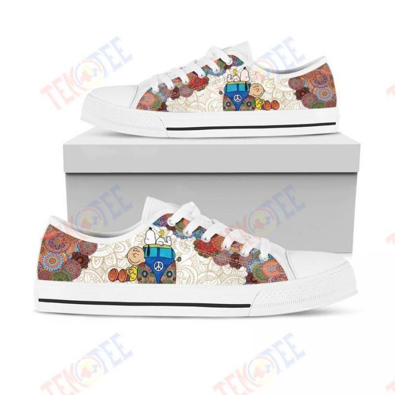 Mens Womens Snoopy Mandala Unisex Low Top Sneakers Trending Brand Low Top Shoes Custom Print Footwear Converse Sneakers