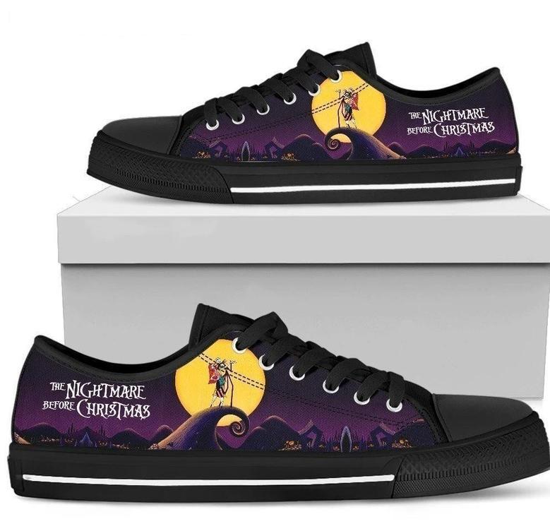 Jack Skellington And Sally The Nightmare Before Christmas For Man And Women Gift For Fan Low Top Leather Shoes Sneakers