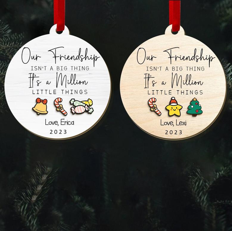 Personalized Friendship Wood Ornament Best Friend Christmas Gift