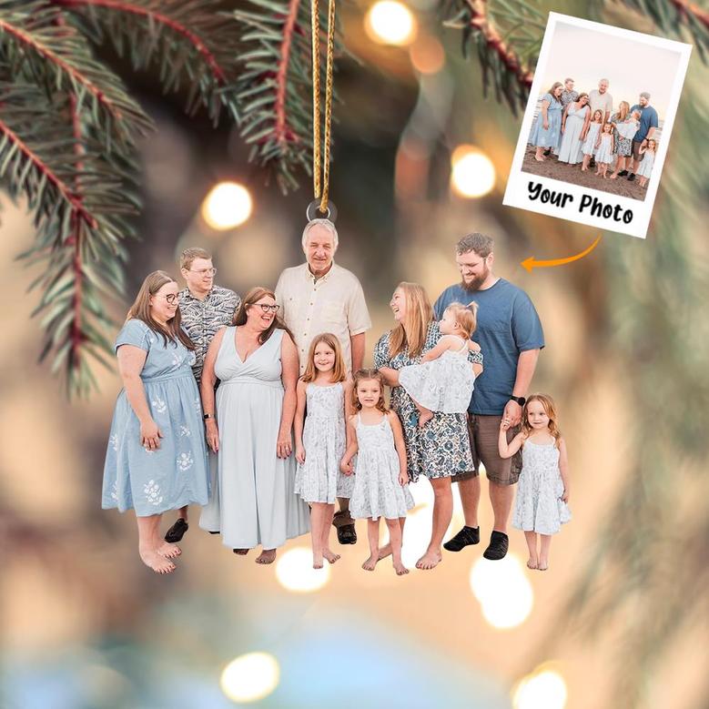 Custom Family Photo Ornament, Family Christmas Ornament, Gift For Family Members, Friends