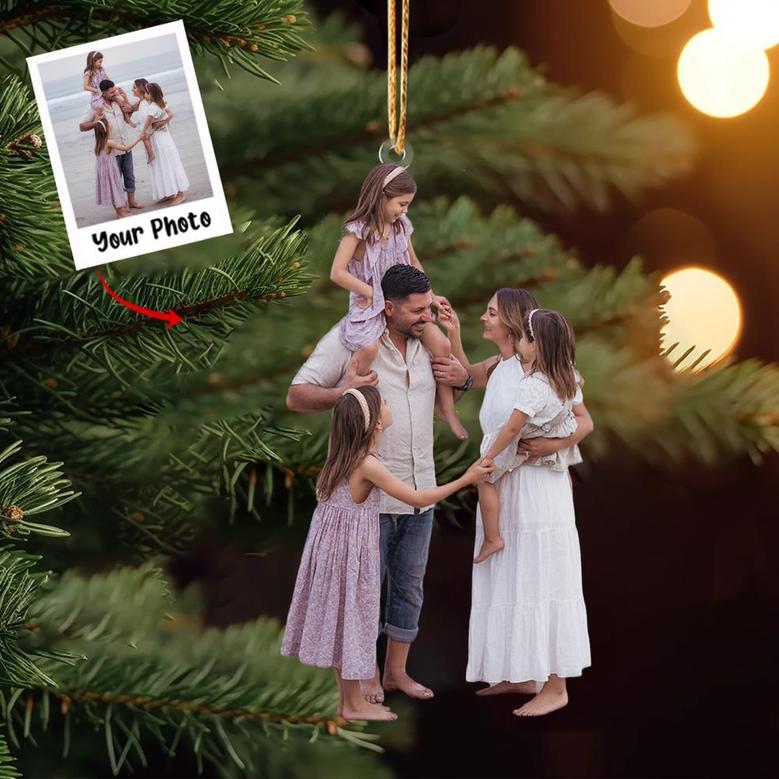 Custom Photo Ornament, Family Photo Ornament, Christmas Gift For Family Members, Friends