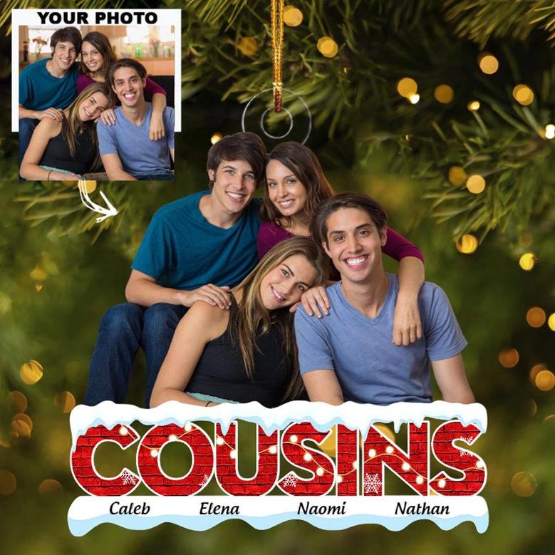 Custom Photo Ornament, Family Christmas Ornament, Cousins Ornaments