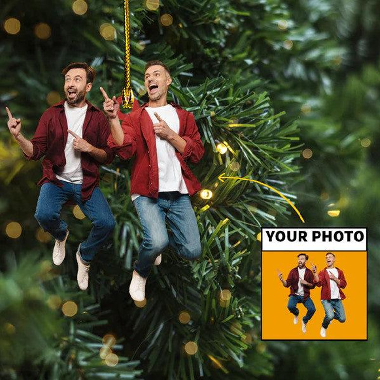 Custom photo Ornament - Couple Photo Ornament - Anniversary Gift For Married Couple, Wife, Husband