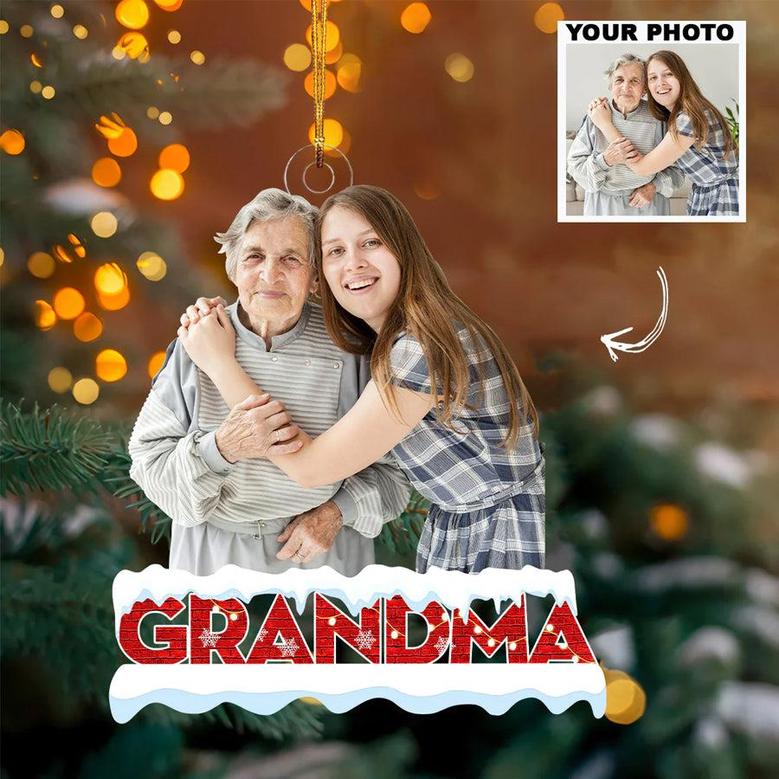 Custom Photo Ornament, Family Photo Ornament, Grandma With Kids ornament, Grandma Gift