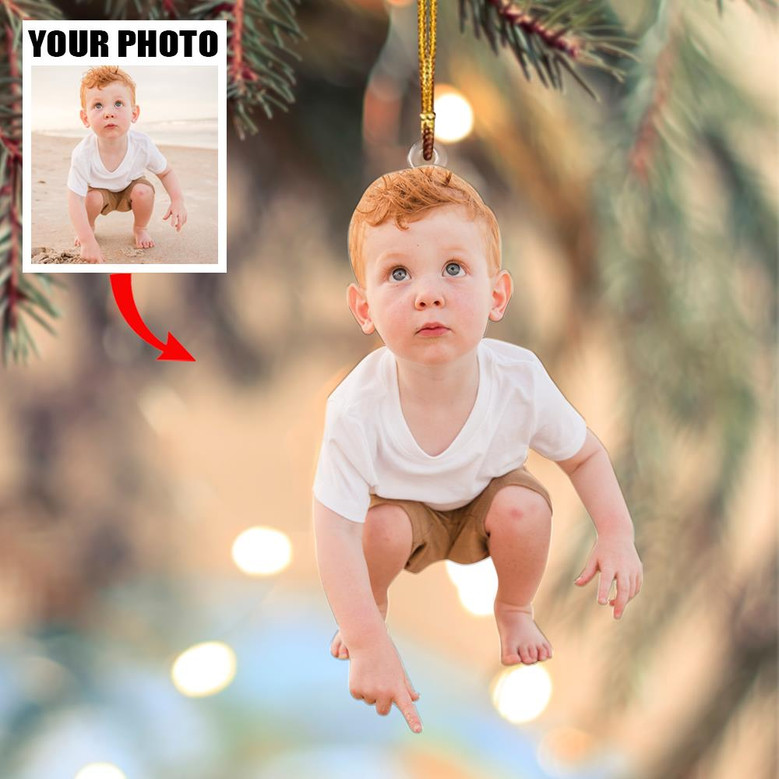 Custom Photo Ornament - Family Photo Gift - Christmas, Birthday Gift For Family, Family Members, Mom, Dad, Husband, Wife