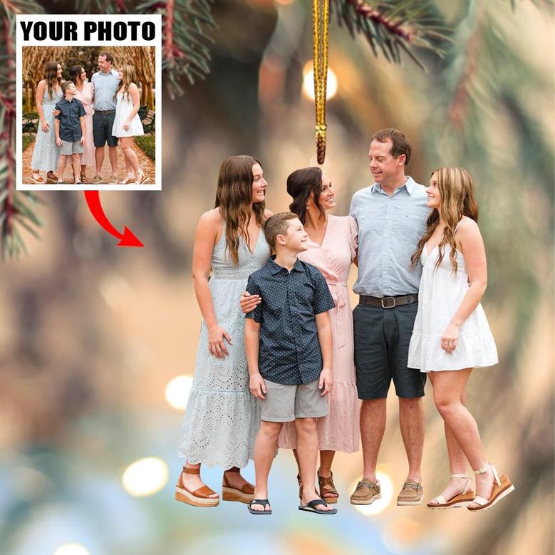 Custom Photo Ornament - Family Photo Gift - Christmas, Birthday Gift For Family, Family Members, Mom, Dad, Husband, Wife