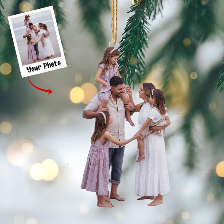 Custom Photo Ornament, Family Photo Ornament, Christmas Gift For Family Members, Friends