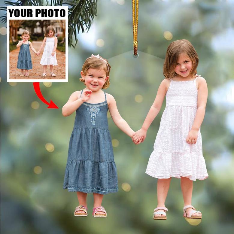 Custom Photo Ornament - Kids Photo Ornament - Personalized Custom Photo Mica Ornament - Christmas Gift For Family, Family Members, Kids