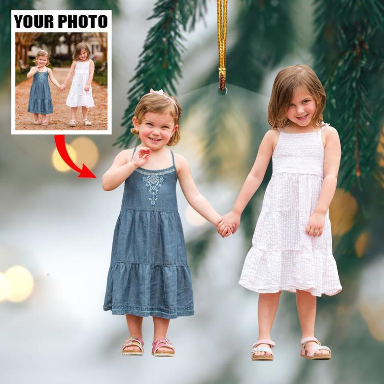 Custom Photo Ornament - Kids Photo Ornament - Personalized Custom Photo Mica Ornament - Christmas Gift For Family, Family Members, Kids