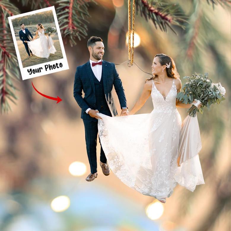 Custom Photo Ornament, Wedding, Christmas Gift For Couple, Christmas Gift For Wife Husband, Anniversary Gift