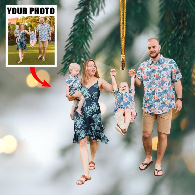 Custom photo Ornament - Personalized Photo Mica Ornament - Christmas Gift For Family Members