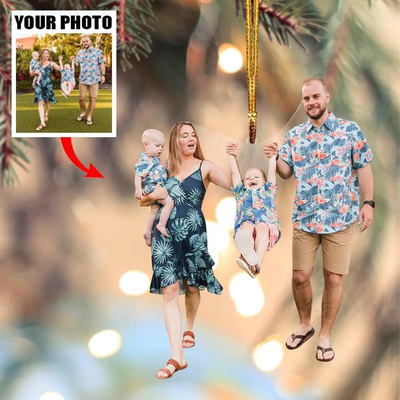 Custom photo Ornament - Personalized Photo Mica Ornament - Christmas Gift For Family Members