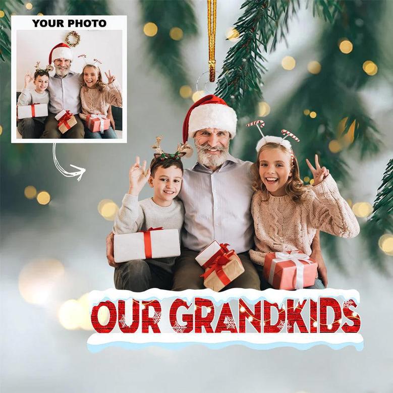 Custom Photo Ornament, Our Grandkids Ornament, Christmas Gift For Grandma Grandpa