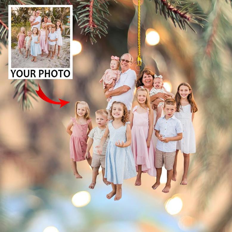 Customize Family Photo Ornament - Christmas, Birthday Gift For Family, Family Members, Mom, Dad, Husband, Wife