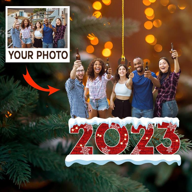 Customized Photo Ornament 2023 - Personalized Photo Mica Ornament - Christmas Gift For Family Members, Mom, Dad