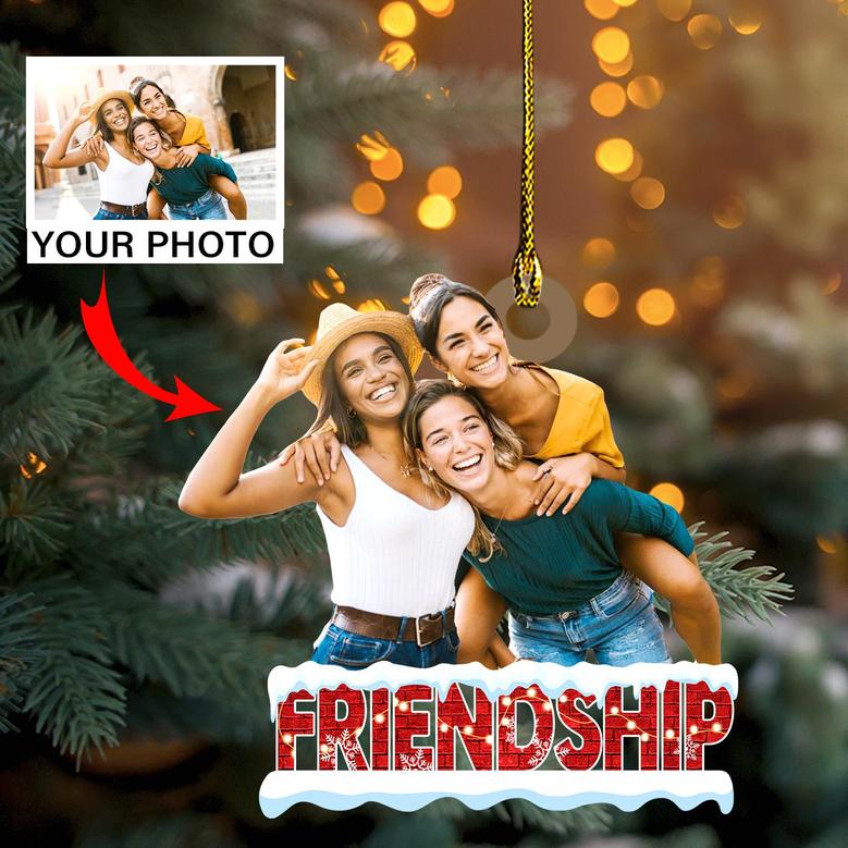 Personalized Custom Photo Ornament - Christmas Gift For Friends, Bestie