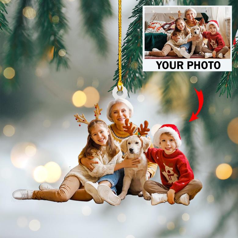 Personalized Photo Mica Ornament - Customized Family Photo Ornament - Christmas Gift For Family Member