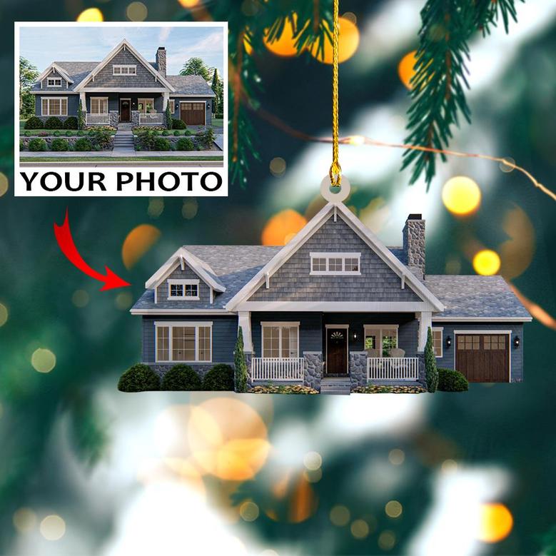Personalized Photo Mica Ornament - Customized Your Photo Ornament - House Ornament Christmas