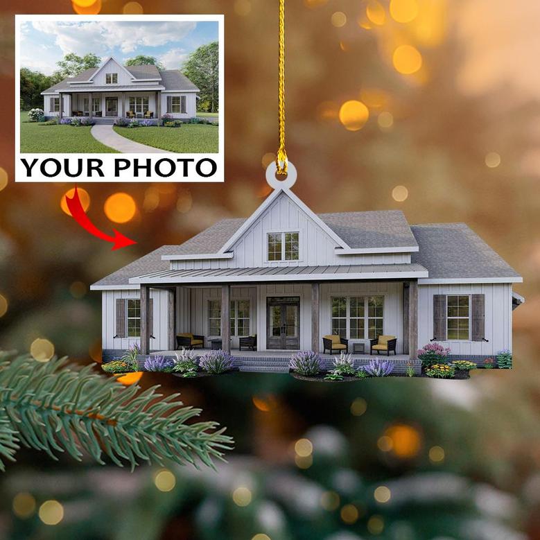 Personalized Photo Mica Ornament - Customized Your Photo Ornament - House Ornament Christmas