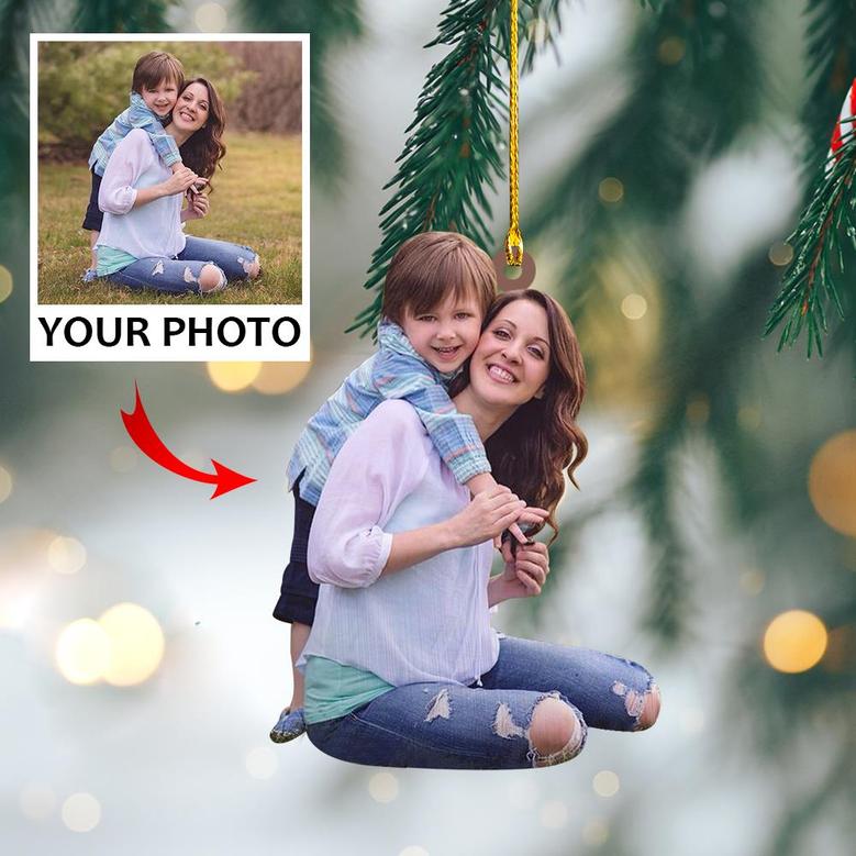 Personalized Photo Ornament - Gift For Mom - Christmas Gift For Family Members, Mom, Dad
