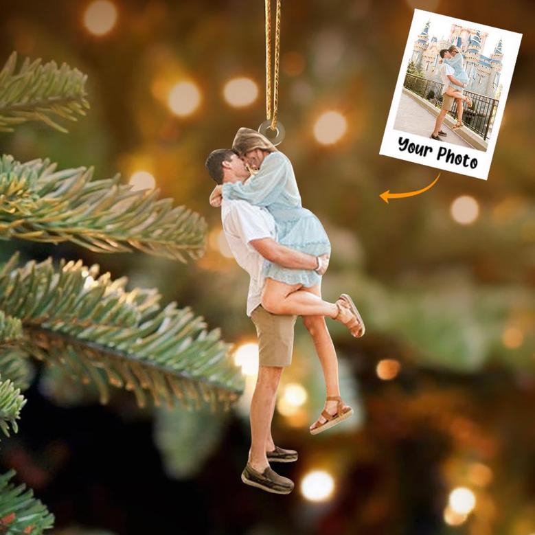 Personalized Photo Ornament, Couple Custom Gift, Christmas Gift For Couple, Anniversary Gift