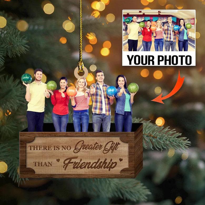 There Is No Greater Gift Than Friendship - Custom Photo Ornament - Christmas, Birthday Gift For Family, Family Members, Mom, Dad, Husband, Wife