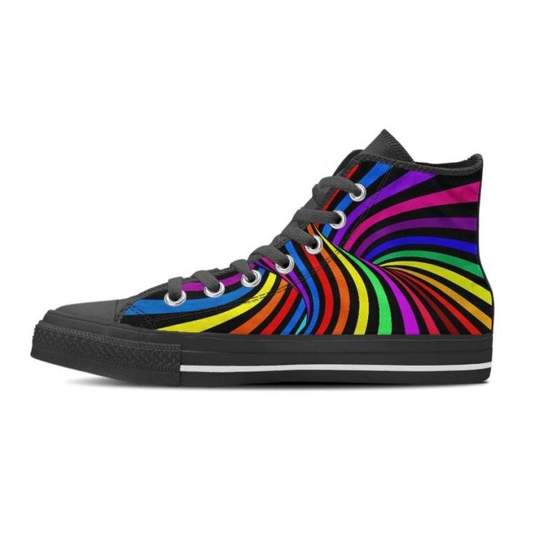 Abstract Colorful Psychedelic Men's High Top Shoes