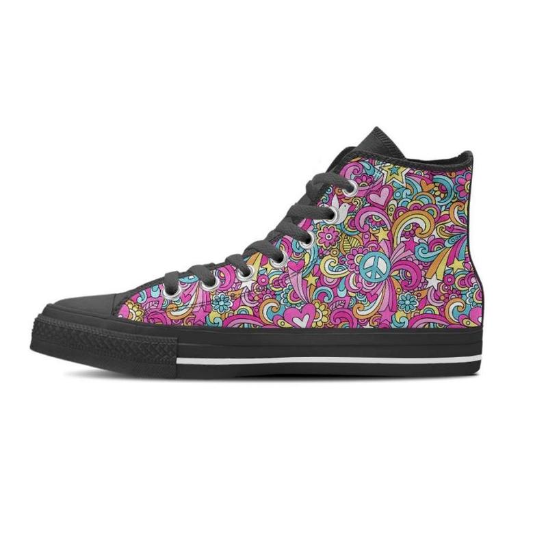 Abstract Hippie Men's High Top Shoes