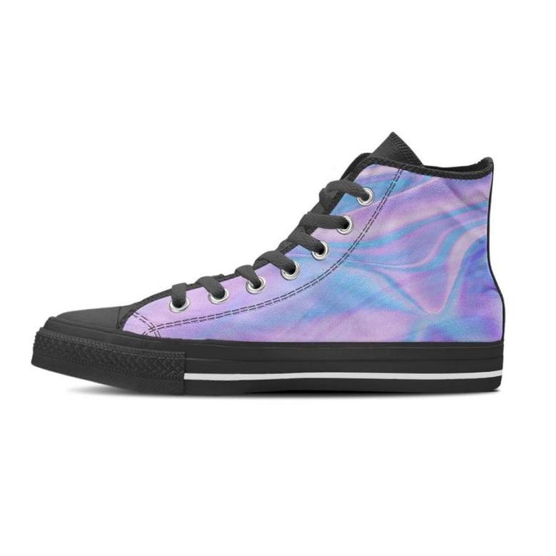 Abstract Holographic Men's High Top Shoes