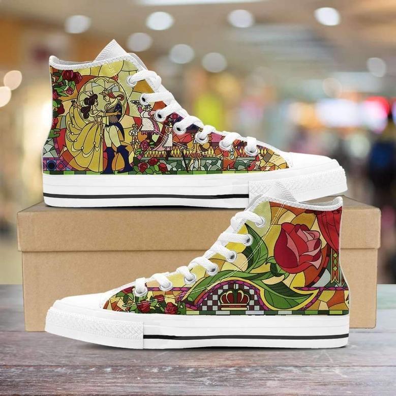 Beauty And The Beast Canvas High Top Shoes Sneakers