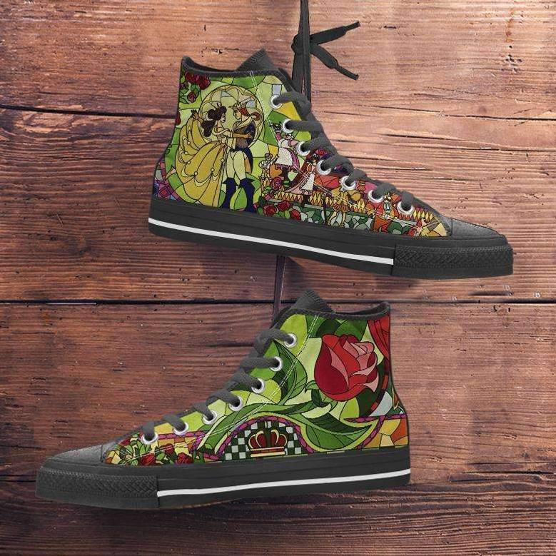 Beauty And The Beast Canvas High Top Shoes