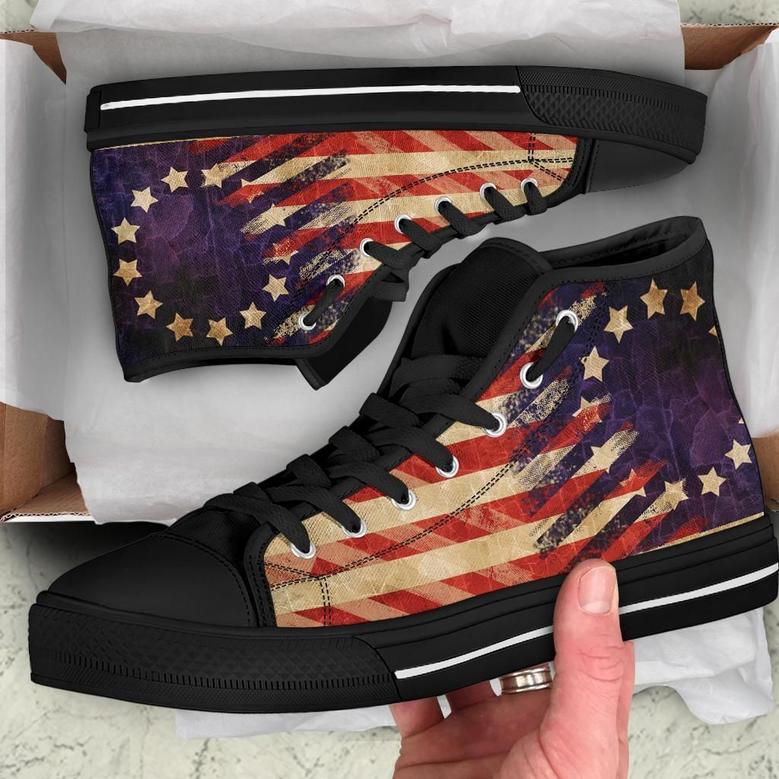 Betsy Ross Flag Sneakers High Top Shoes High Top Shoes